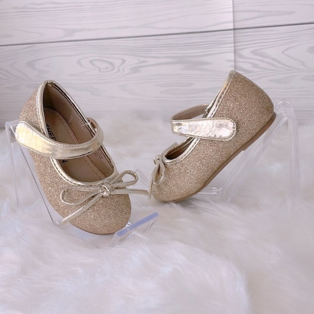 Girls Gold‎ Glitter Dress Shoes - Picture 4 of 6
